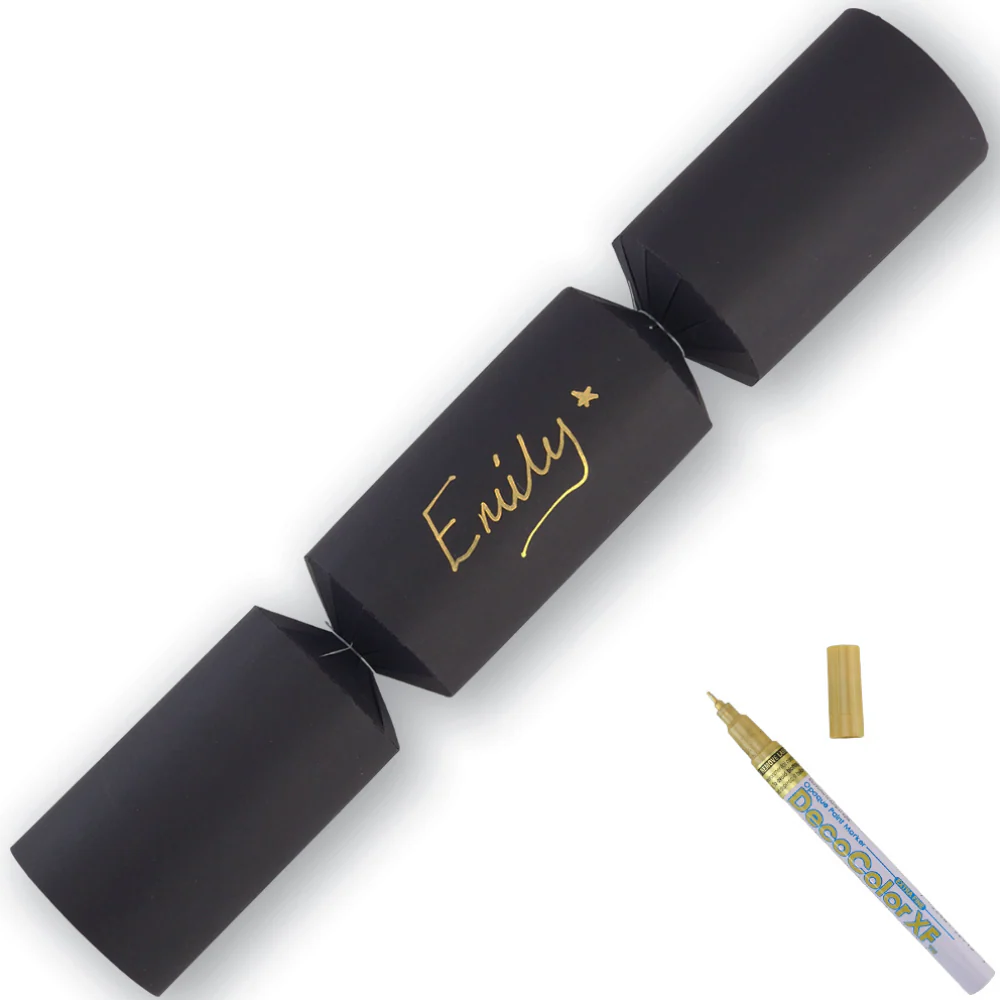 Black | 12 Personalise Your Own Crackers | Make & Fill Your Own | With Pen - Image 9