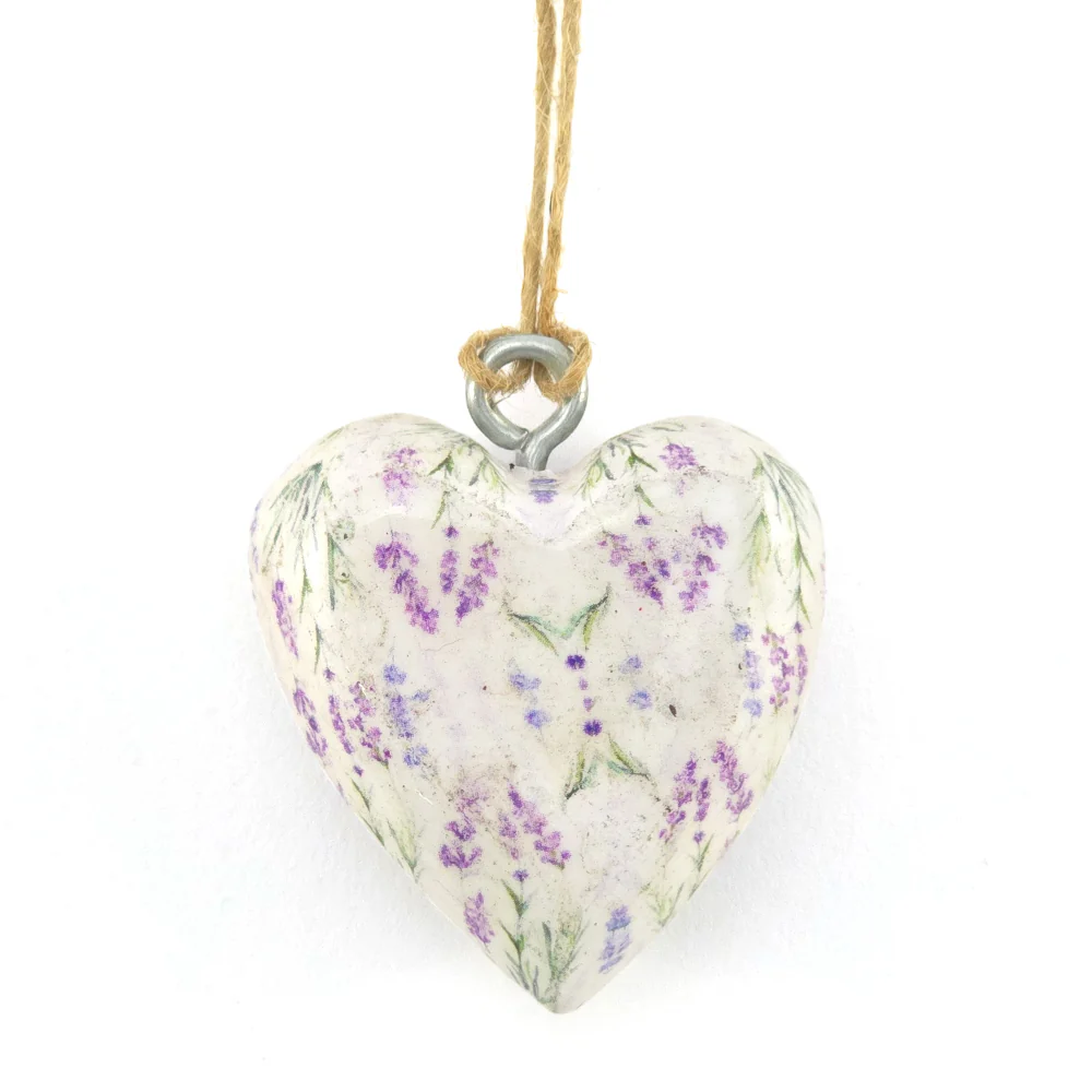 Floral Heart Wooden Hanging Ornament | 5cm | Little Gift | Cracker Filler - Image 3