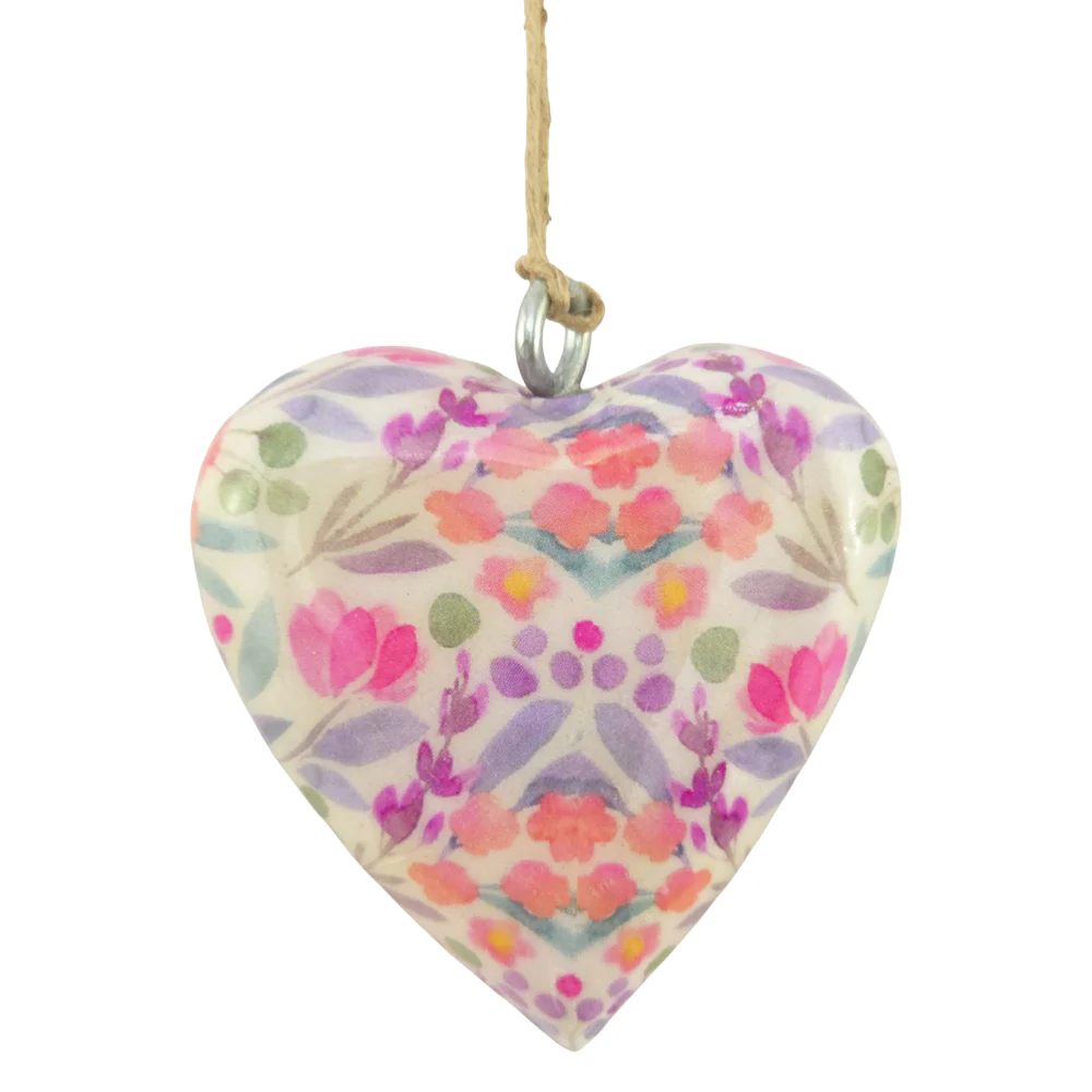 Floral Heart Wooden Hanging Ornament | 5cm | Little Gift | Cracker Filler - Image 6