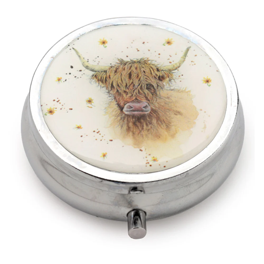 Highland Coo Cow Pill Box | Single | Mini Gift | Cracker Filler - Image 3