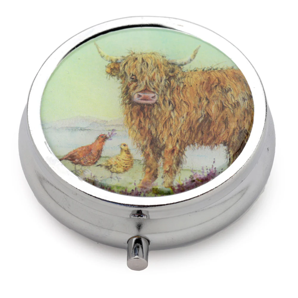 Highland Coo Cow Pill Box | Single | Mini Gift | Cracker Filler - Image 4
