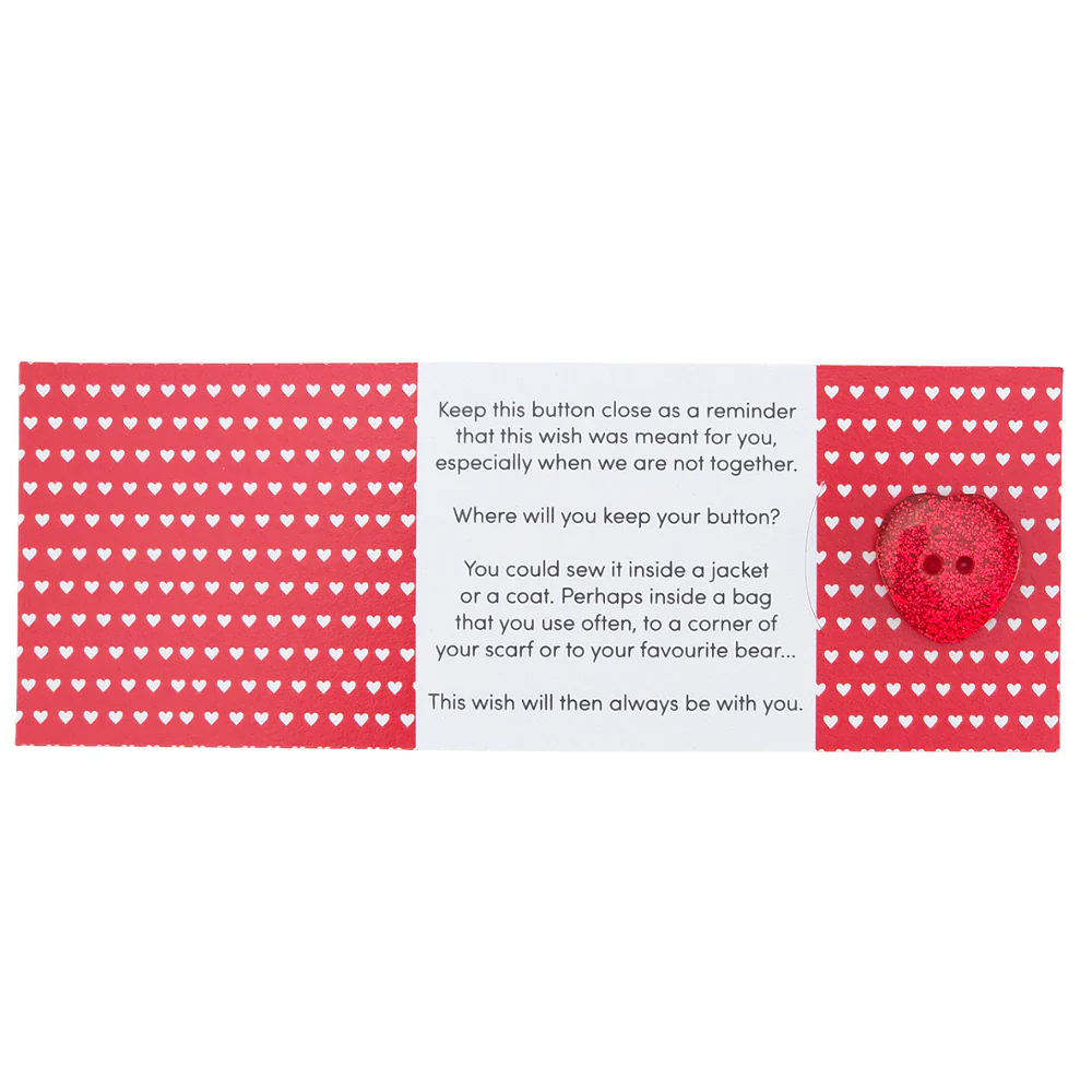 I Love You | Button Wishes Sew On Token | Little Gift | Cracker Filler - Image 3