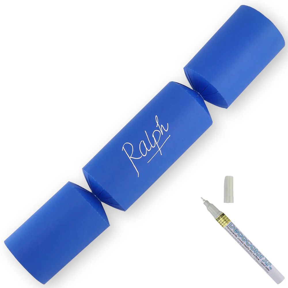 Royal Blue | 12 Personalise Your Own Crackers | Make & Fill Your Own | With Pen - Image 3