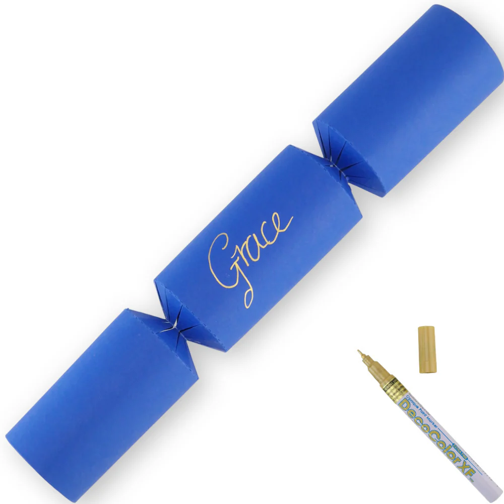 Royal Blue | 12 Personalise Your Own Crackers | Make & Fill Your Own | With Pen - Image 8