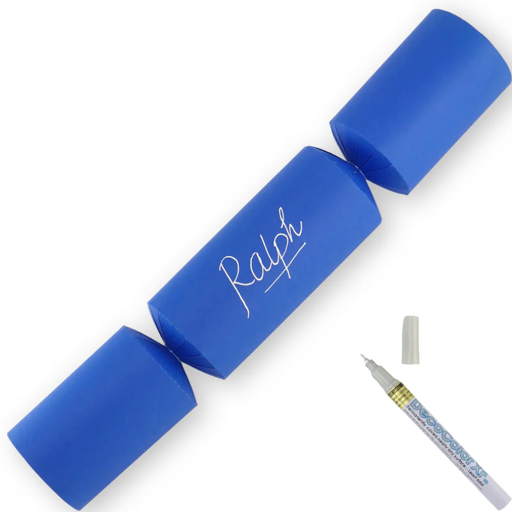 Royal Blue | 12 Personalise Your Own Crackers | Make & Fill Your Own | With Pen - Image 9