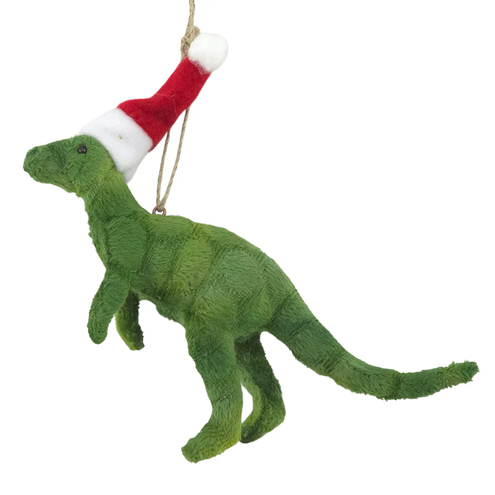 Velour Fabric Dinosaur | Hanging Christmas Tree Decoration | Gisela Graham - Image 3